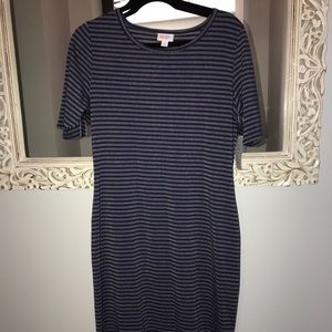 LuLaRoe Elegant Blue Striped L Julia BNWT